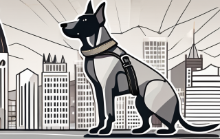 A well-groomed dog with a leash