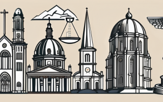A variety of symbolic items representing law and protection