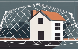A house under construction with a safety net around it