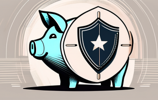 A piggy bank being safeguarded inside a shield