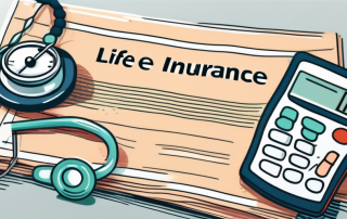 A life insurance policy document next to a medical kit