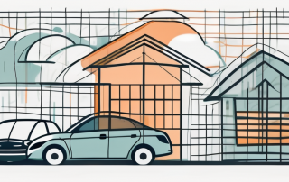 A safety net underneath a symbolic representation of life elements like a house