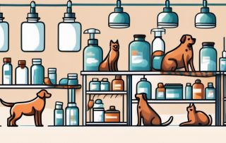 A veterinary clinic with various animals like dogs