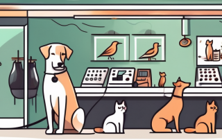 A veterinary clinic with various animals like cats