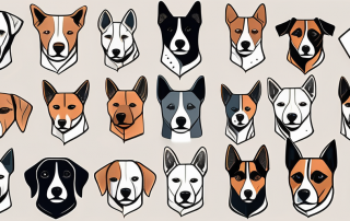 A variety of dogs of different breeds