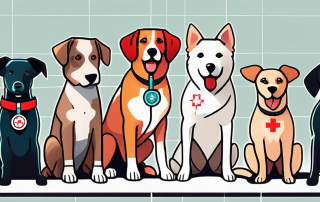 Several dogs of different breeds