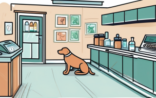 A veterinarian's office with various pet-related items like a stethoscope