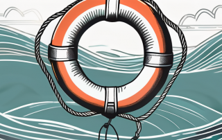 A life buoy floating on turbulent waters