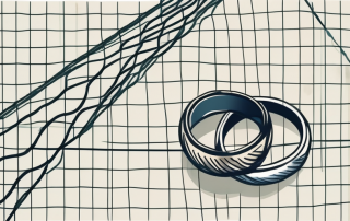 Two intertwined wedding rings symbolizing marriage