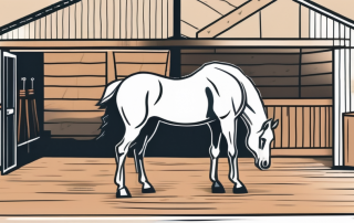 A horse standing in a stable