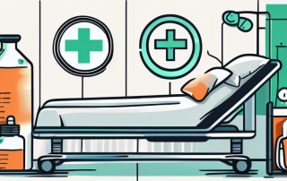 A hospital bed with a money symbol above it