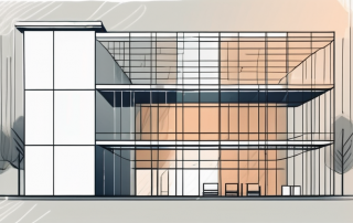 A healthcare building with a safety net underneath