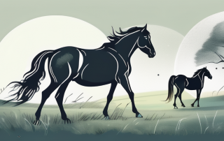 A serene pasture with a couple of horses grazing