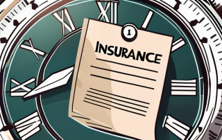 A life insurance policy document next to a clock