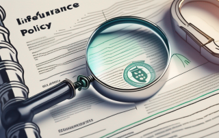 A life insurance policy document with a magnifying glass highlighting the term "guaranteed interest rate"