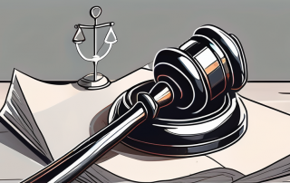 A broken gavel lying next to a wedding ring
