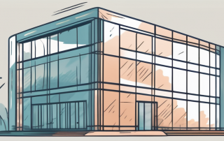 A building with a protective shield around it