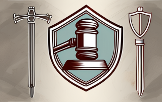 A shield and a gavel