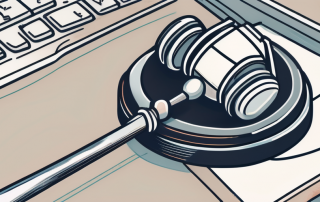 A computer mouse clicking on a gavel icon