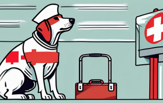 A dog wearing a stethoscope and a medical hat