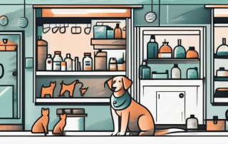 A veterinary clinic with various animals like dogs