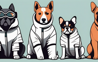 A variety of dogs of different breeds and sizes