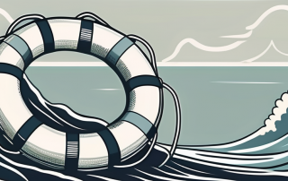 A lifebuoy in the middle of a stormy sea