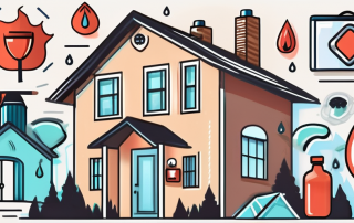 A house surrounded by various insurance policy icons such as a shield