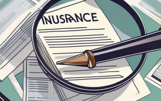 Several insurance policy documents with a magnifying glass focusing on the best one