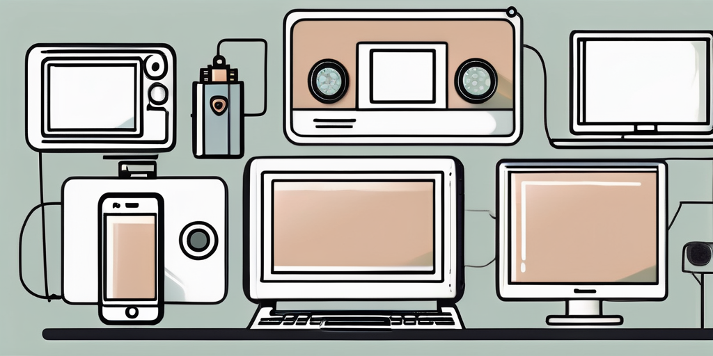 Various electronic devices like a laptop