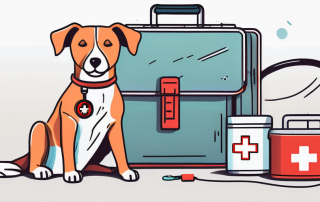 A dog wearing a stethoscope around its neck