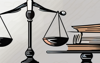 A scale balancing a gavel and a stack of legal documents