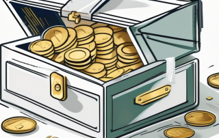 A secure safe filled with gold coins and a policy document