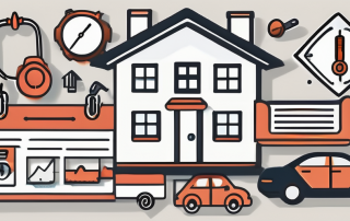 Various types of insurance policies represented by symbolic icons such as a house for home insurance