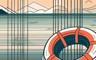 A life buoy floating on a calm sea