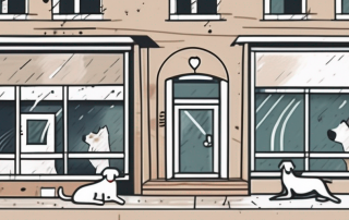 A distressed pet (like a dog or cat) in a home setting