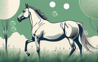 A horse standing tall and healthy in a lush meadow