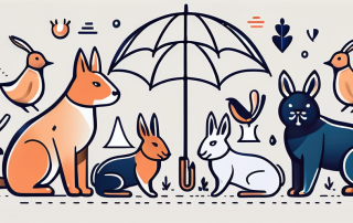 A variety of domestic animals like a dog