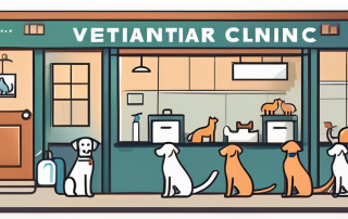 A veterinary clinic with various animals like dogs