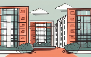 A condominium with a symbolic insurance shield