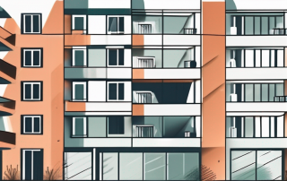 A german apartment building with a protective shield symbol hovering above it