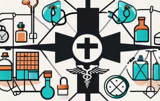 A safety net under a medical cross symbol