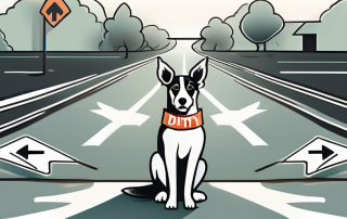 A dog with a collar symbolizing a haftpflichtversicherung (liability insurance)