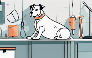 A dog wearing a bandage and a cone collar