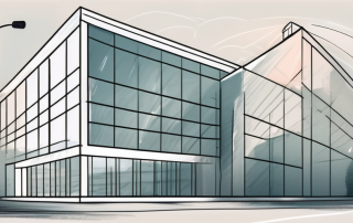 A building with visible protective shield symbolizing the concept of liability insurance