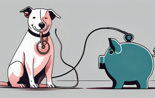 A dog with a stethoscope around its neck