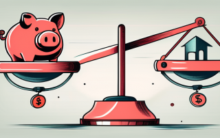 A lifebuoy and a piggy bank on a balance scale