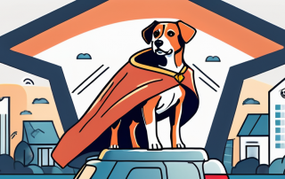A dog wearing a superhero cape
