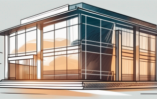 A building with a protective shield around it