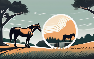 A horse standing beside a large